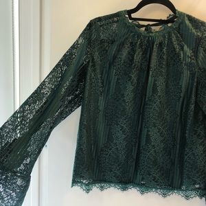 Heartloom Green Billie Lace Blouse